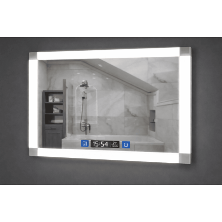 Дзеркало для ванної LED ML - 28 з підсвіткою, Smart-дисплеєм (годинник, температура) та підігрівом (антизапотівання)